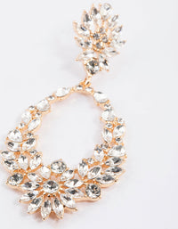 Gold Floral Oval Drop Earrings - link has visual effect only