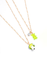 Gold Teddy & Mushroom Necklace Pack - link has visual effect only