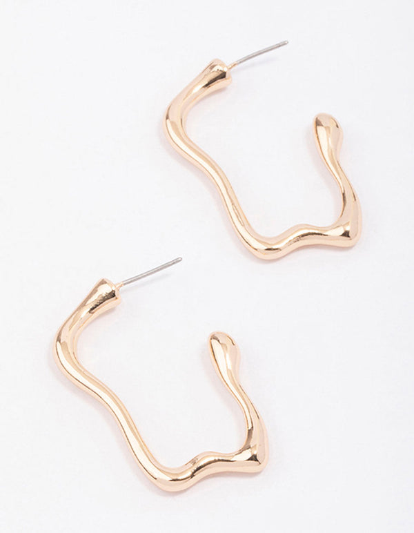 Gold Plated Sterling Silver Tube Hoop Earrings - Lovisa