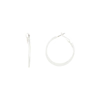 Silver Flat Edge Hoop Earrings - link has visual effect only