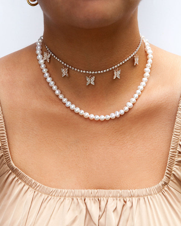 Rose Gold Layered Pearl Station Necklace - Lovisa