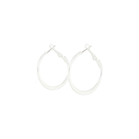 Silver Flat Edge Hoop Earrings - link has visual effect only